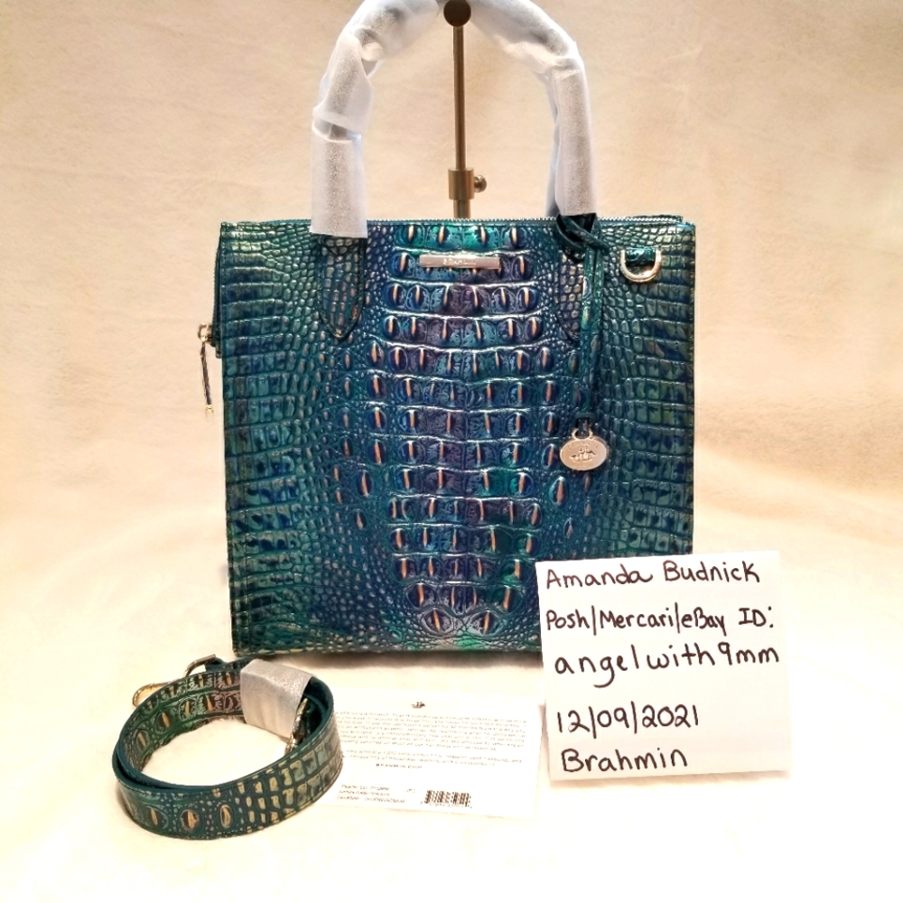 Brahmin Caroline Dragon NEW WITH TAG Satchel Croc Handbag
